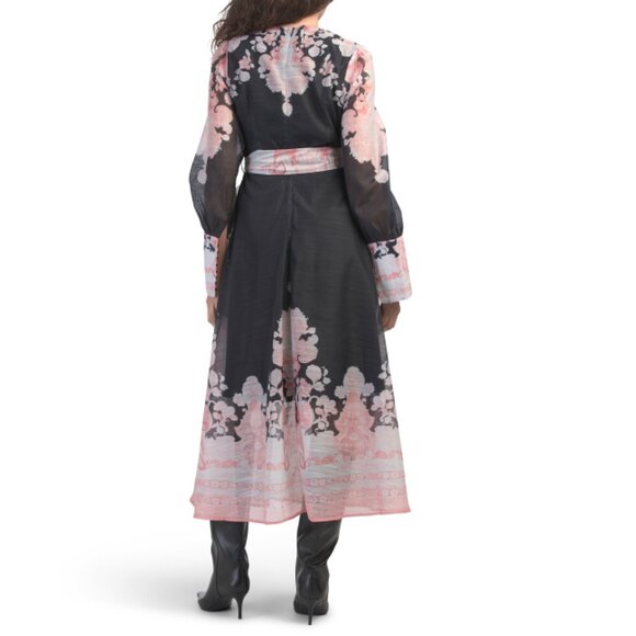 NANCY YANG Pink Floral Tie Waist Dress - Picture 2 of 2